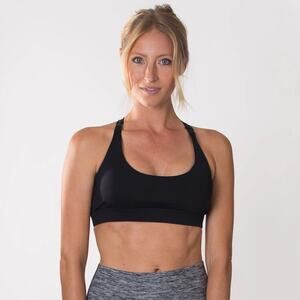 Sweat & Milk Oceane 2 Medium Support Nursing Sport Bra Black Size M NWT